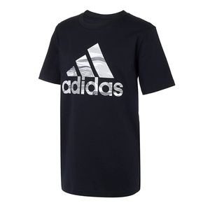 adidas Boy's Short Sleeve Camo Badge of Sport Tee 2T, Black